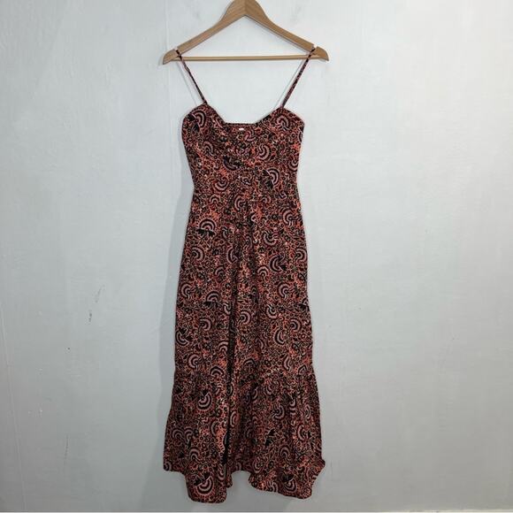 A.L.C. Lilah Floral Midi Dress in Coral Multi Size 8 - Picture 3 of 16